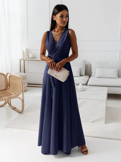 Evelyn Dames Maxi-jurk | Mouwloos, V-hals, Elegante Stijl 9