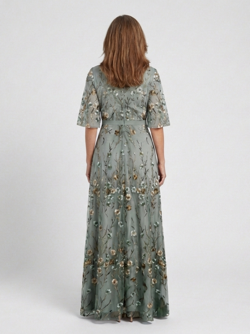 Evelyn Dames Maxi Jurk | Zachte V-hals, Bloemenprint, Luchtig 1