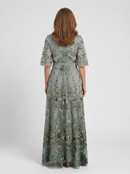 Evelyn Dames Maxi Jurk | Zachte V-hals, Bloemenprint, Luchtig 1