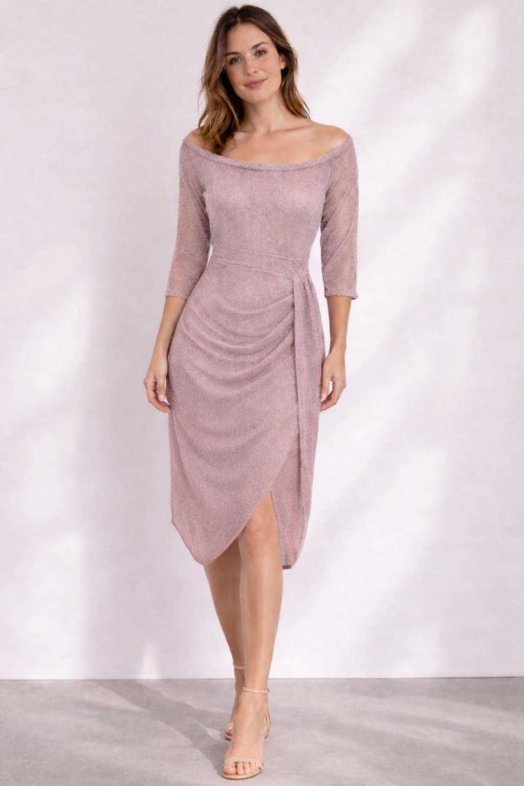 Fleurige Feestjurk Dames | Off-Shoulder, Transparante Stof voor Bruiloft 7