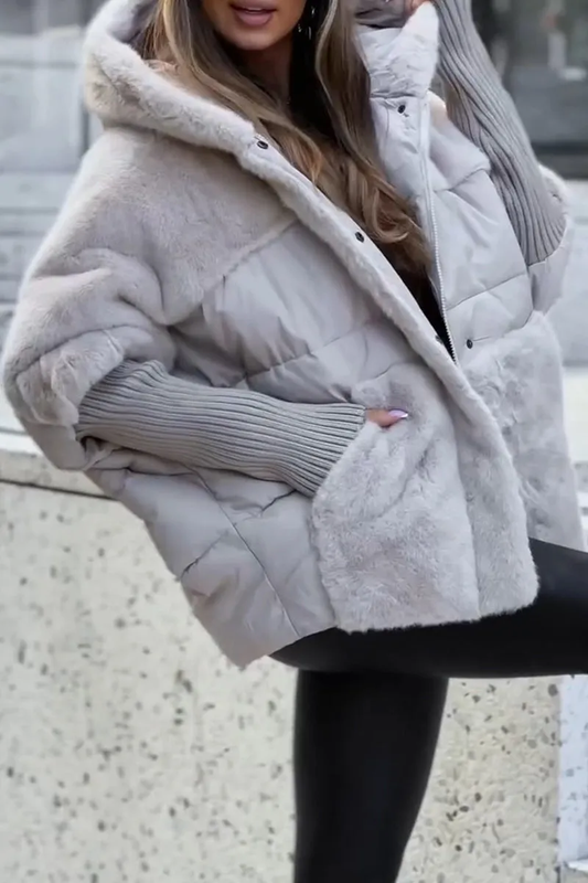 Gewatteerde Lange Winterjas Dames met Capuchon en Meerkleurig Design voor Warmte en Comfort 0