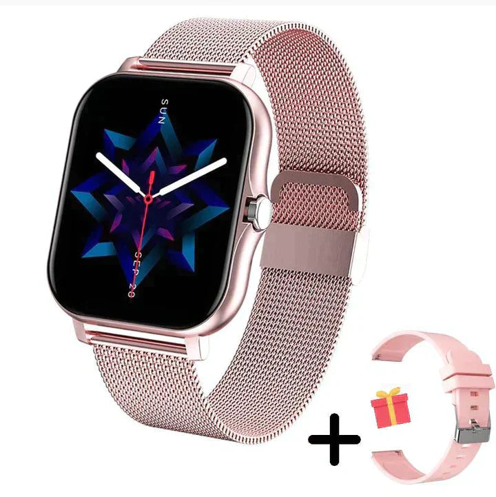 Giga Smartwatch Voor Dames | Vierkant Kleurendisplay, Magnetische Mesh-Armband 1