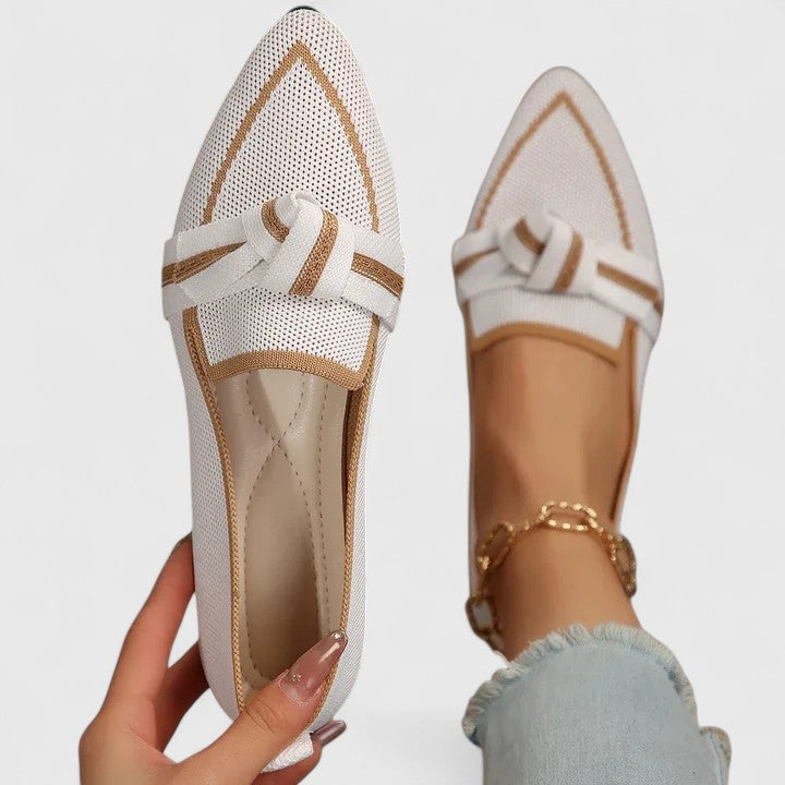 Gina Dames Loafers | Elegante Spitse Neus met Knoopdetail 0