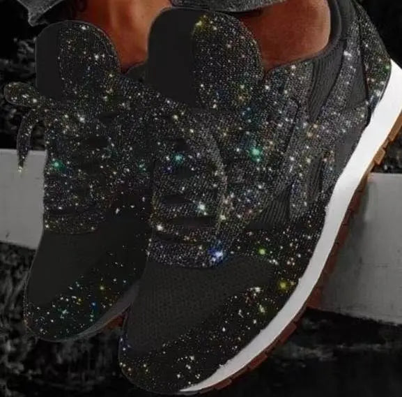 Glitter Sneakers Dames | Ademend PU en Mesh, Casual Elegant 0