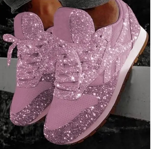 Glitter Sneakers Dames | Ademend PU en Mesh, Casual Elegant 2