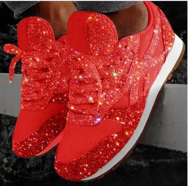 Glitter Sneakers Dames | Ademend PU en Mesh, Casual Elegant 3