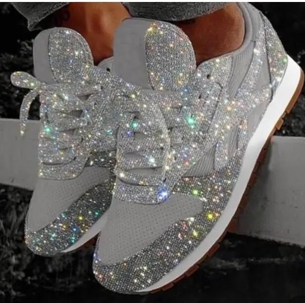 Glitter Sneakers Dames | Ademend PU en Mesh, Casual Elegant 4