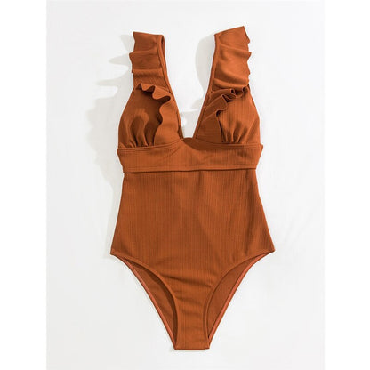 ROXANNE | Boho Bikini met V-Hals, Ruches & Open Rug