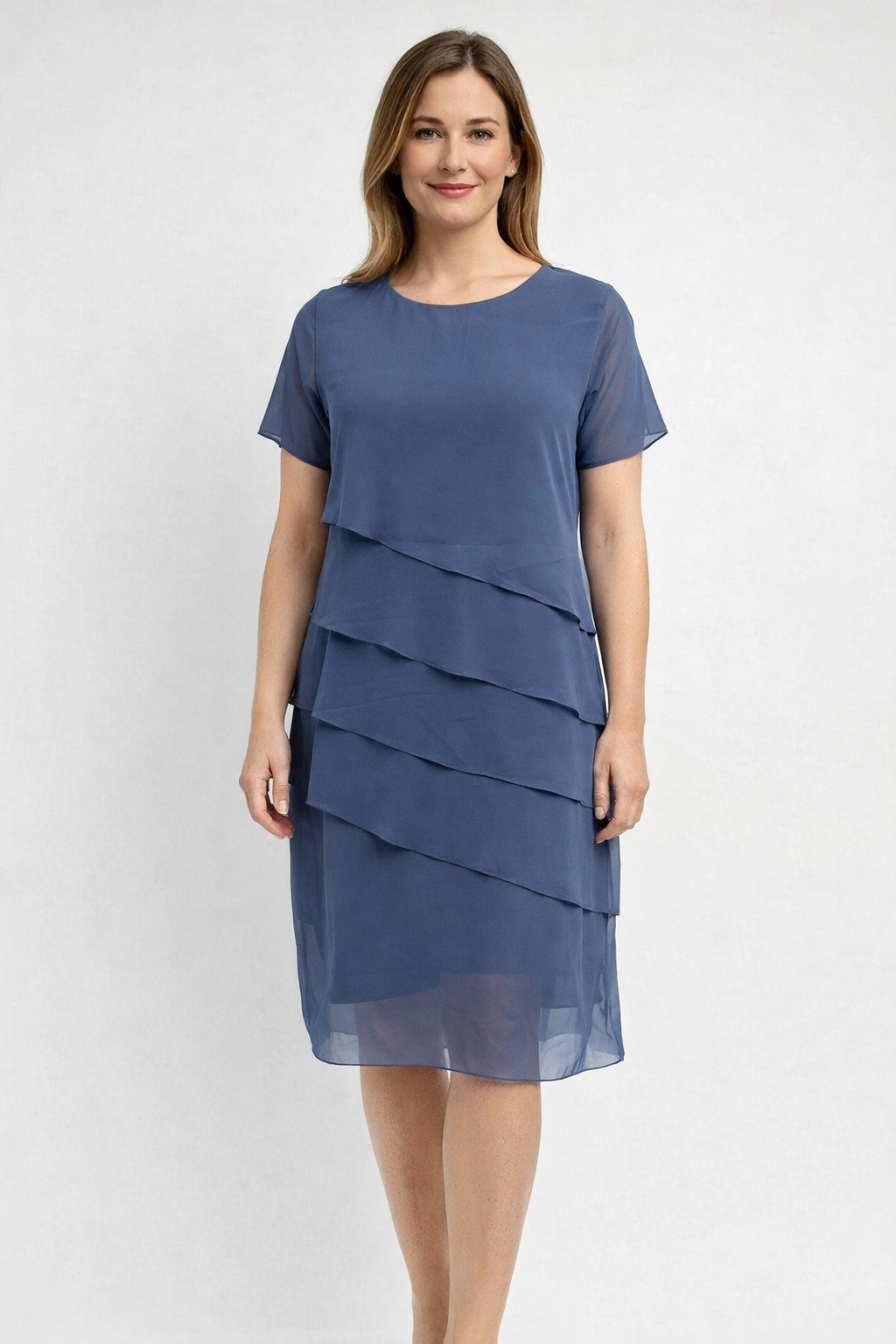 Hanna Damesjurk | Asymmetrische Transparante Overlay, Knie-lengte Zomerstijl 0