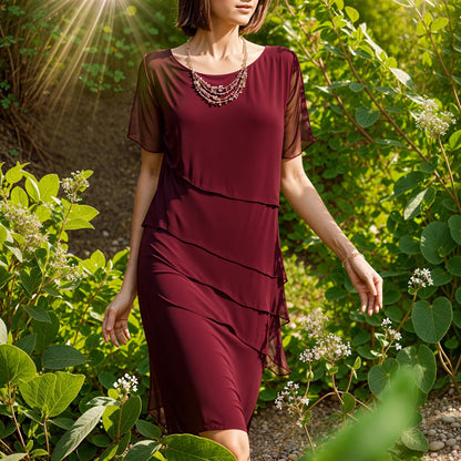 Hanna Damesjurk | Asymmetrische Transparante Overlay, Knie-lengte Zomerstijl 4