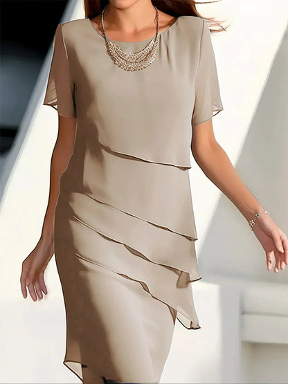 Hanna Damesjurk | Asymmetrische Transparante Overlay, Knie-lengte Zomerstijl 6