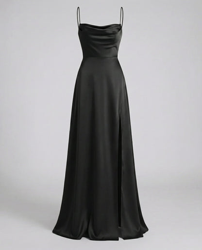 Harmoni Dames Maxi Jurk | Vloeiende Polyester met Zijsplit en Gevlochten Rugdetail 10