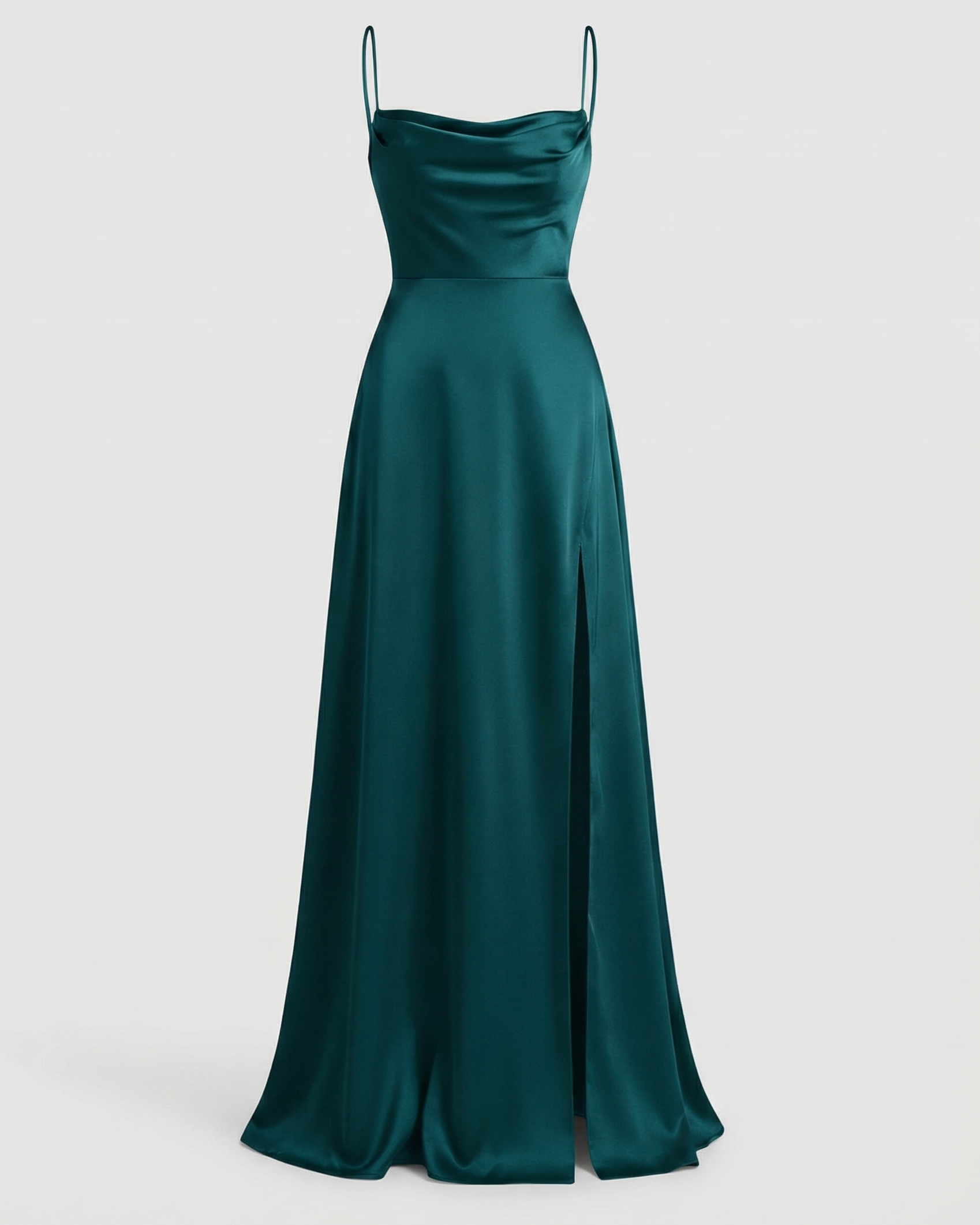 Harmoni Dames Maxi Jurk | Vloeiende Polyester met Zijsplit en Gevlochten Rugdetail 4