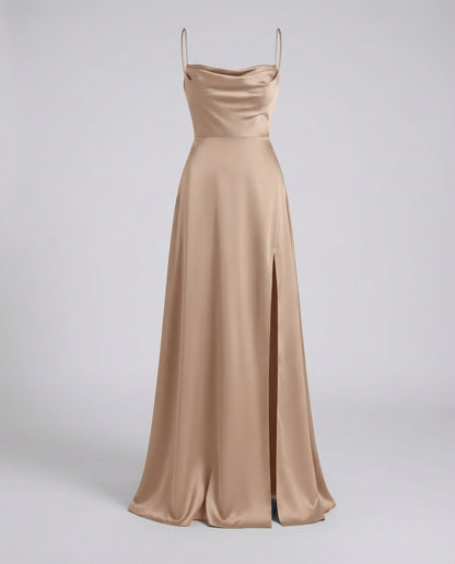 Harmoni Dames Maxi Jurk | Vloeiende Polyester met Zijsplit en Gevlochten Rugdetail 8