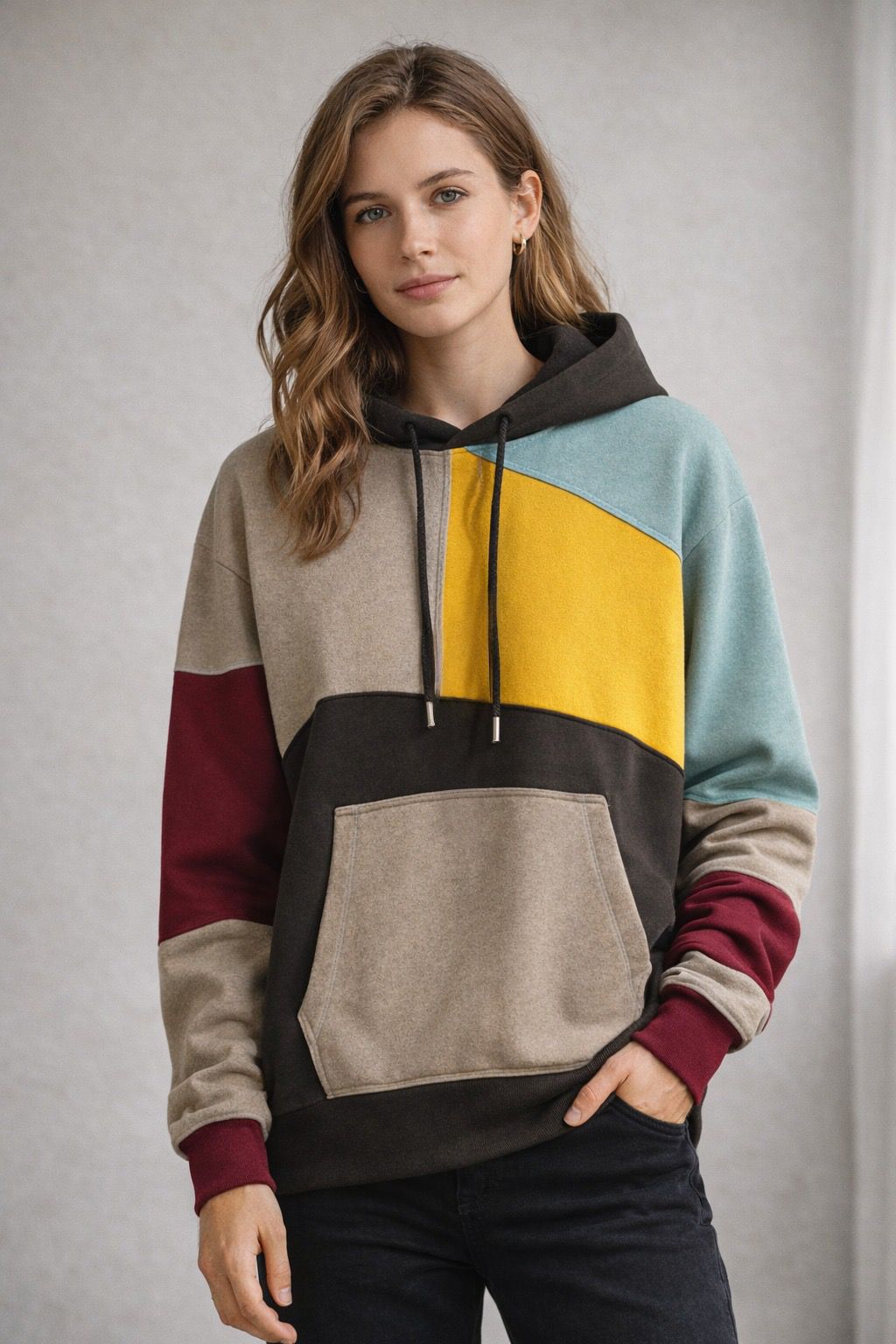 Havoc Loose Fit Hoodie | Kleurblokontwerp, Polyester 2