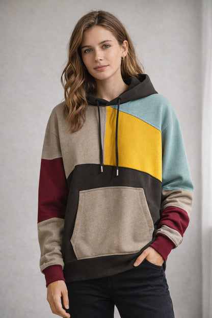 Havoc Loose Fit Hoodie | Kleurblokontwerp, Polyester 2