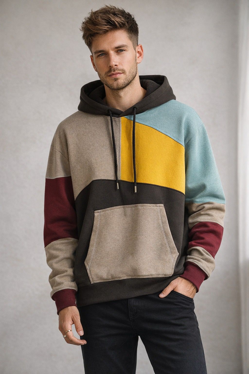Havoc Loose Fit Hoodie | Kleurblokontwerp, Polyester 3