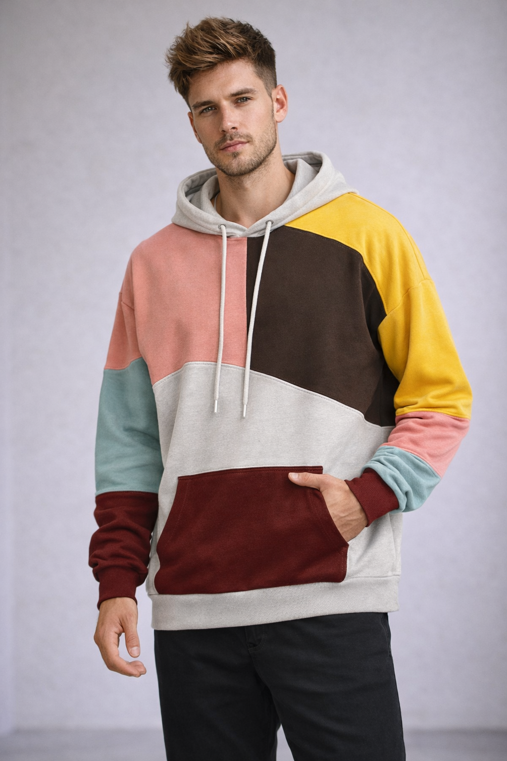 Havoc Loose Fit Hoodie | Kleurblokontwerp, Polyester 7