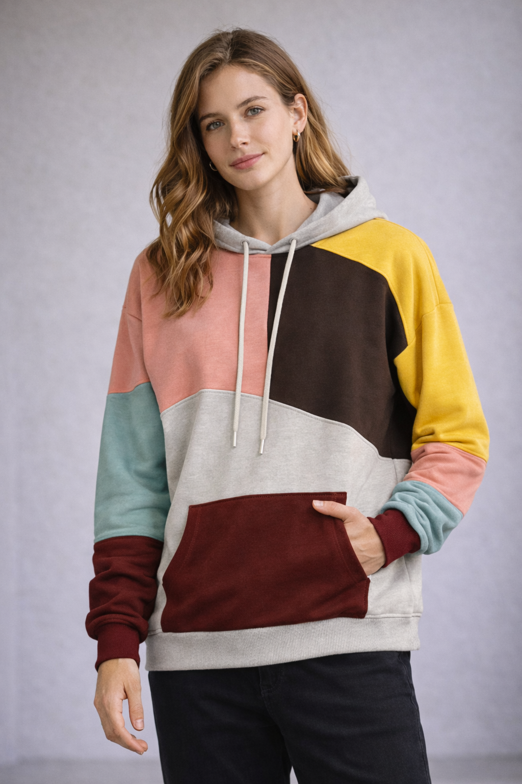 Havoc Loose Fit Hoodie | Kleurblokontwerp, Polyester 8