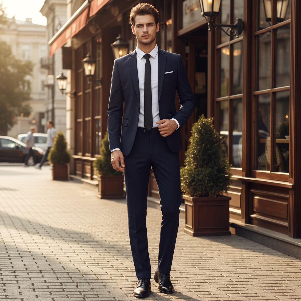 Hendrik Heren Pak | Slim Fit Viscose Mix, Elegant Trouwpak Man 0