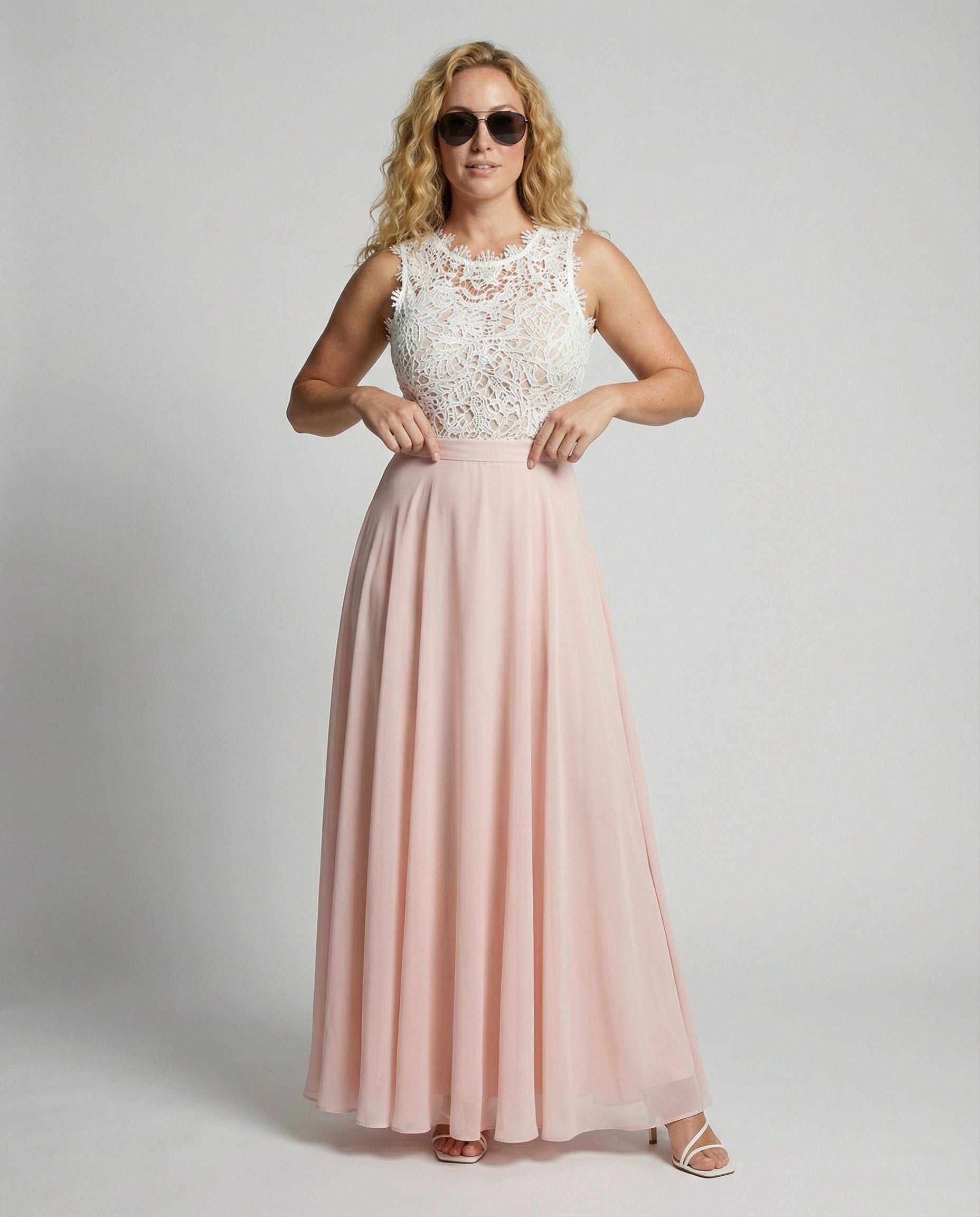 Hilda Dames Lange Jurk | Bloemenkant en Chiffon, Maxi Zomerjurk 1
