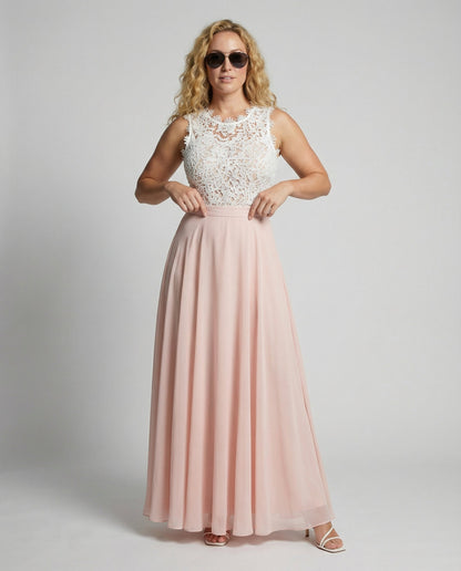 Hilda Dames Lange Jurk | Bloemenkant en Chiffon, Maxi Zomerjurk 1