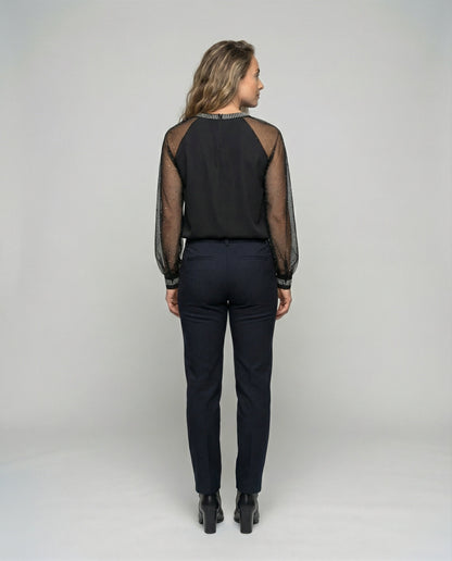 Hilda Dames Top | Elegante Pailletten en Mesh, Comfortabele Regular Fit 3