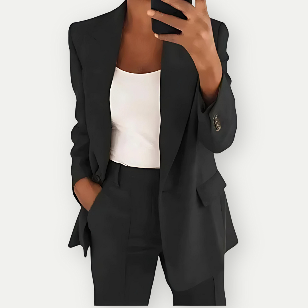 Hilde Dames Set | Polyester Tweedelige Blazer en Broek Set 1