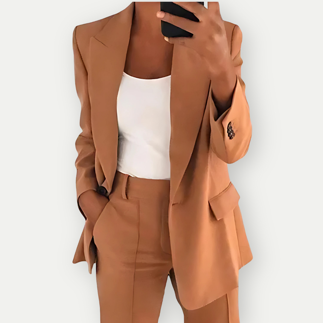 Hilde Dames Set | Polyester Tweedelige Blazer en Broek Set 3