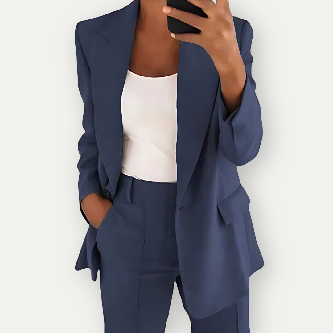 Hilde Dames Set | Polyester Tweedelige Blazer en Broek Set 4