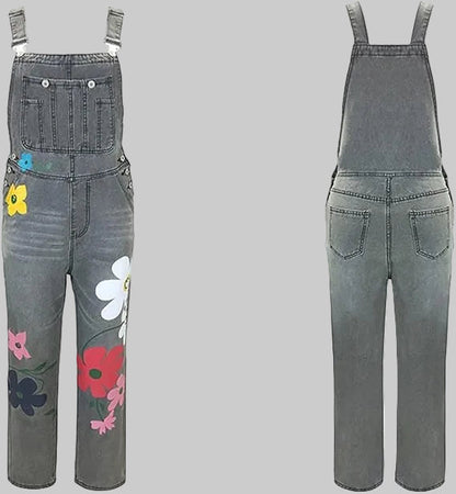 Hilde Dames Tuinbroek | Handgemaakte Bloemmotieven, Duurzaam Denim 2