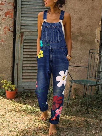 Hilde Dames Tuinbroek | Handgemaakte Bloemmotieven, Duurzaam Denim 4
