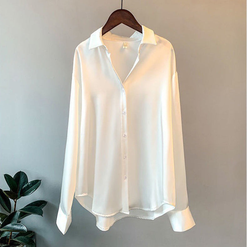 Hilde Witte Blouse Dames | Zachte Polyester, Losse Pasvorm met Ruches 0