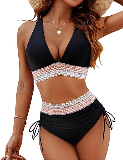 Holly Buikcontrole Bikini voor Dames | Verstelbare Bandjes, Hoge Taille 0