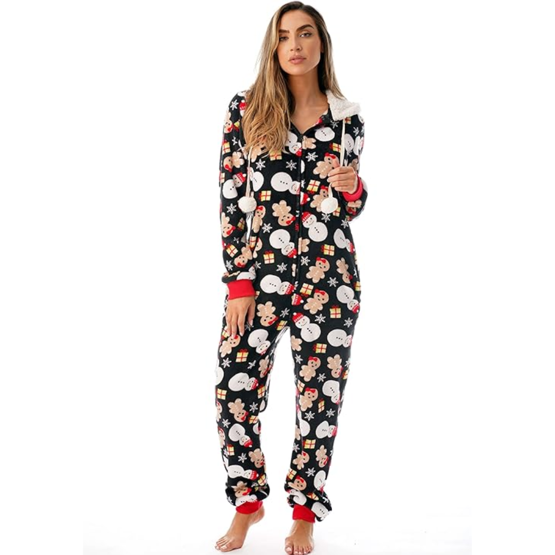 Holly Dames Kerst Onesie | Ultra Zachte Stof, Vrolijk Ontwerp 0