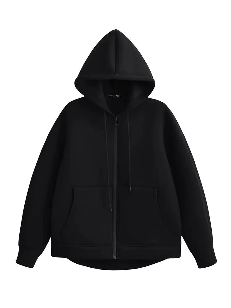 Holly Dames Winterjas | Grijze Lange Rits met Capuchon, Comfortabel en Stijlvol 3