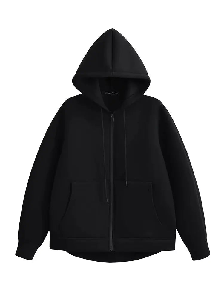 Holly Dames Winterjas | Grijze Lange Rits met Capuchon, Comfortabel en Stijlvol
