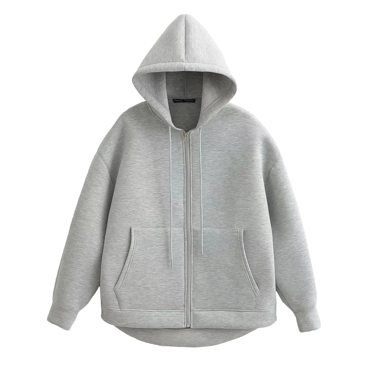 Holly Dames Winterjas | Grijze Lange Rits met Capuchon, Comfortabel en Stijlvol 6