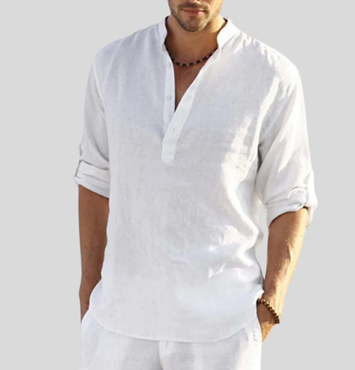 Hugo Heren Henley Shirt | Lichtgewicht Geweven Stof, Ademend 6