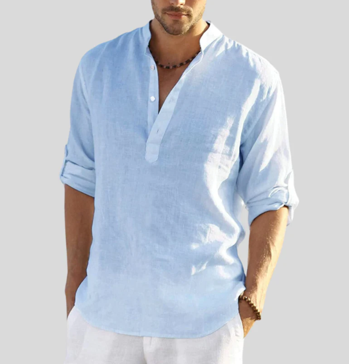 Hugo Heren Henley Shirt | Lichtgewicht Geweven Stof, Ademend 7