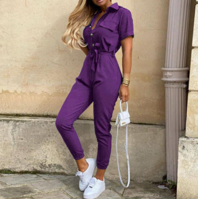 ISALINE | Minimalistische Jumpsuit met Elegante Knoopsluiting 11