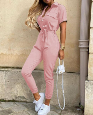 ISALINE | Minimalistische Jumpsuit met Elegante Knoopsluiting 3