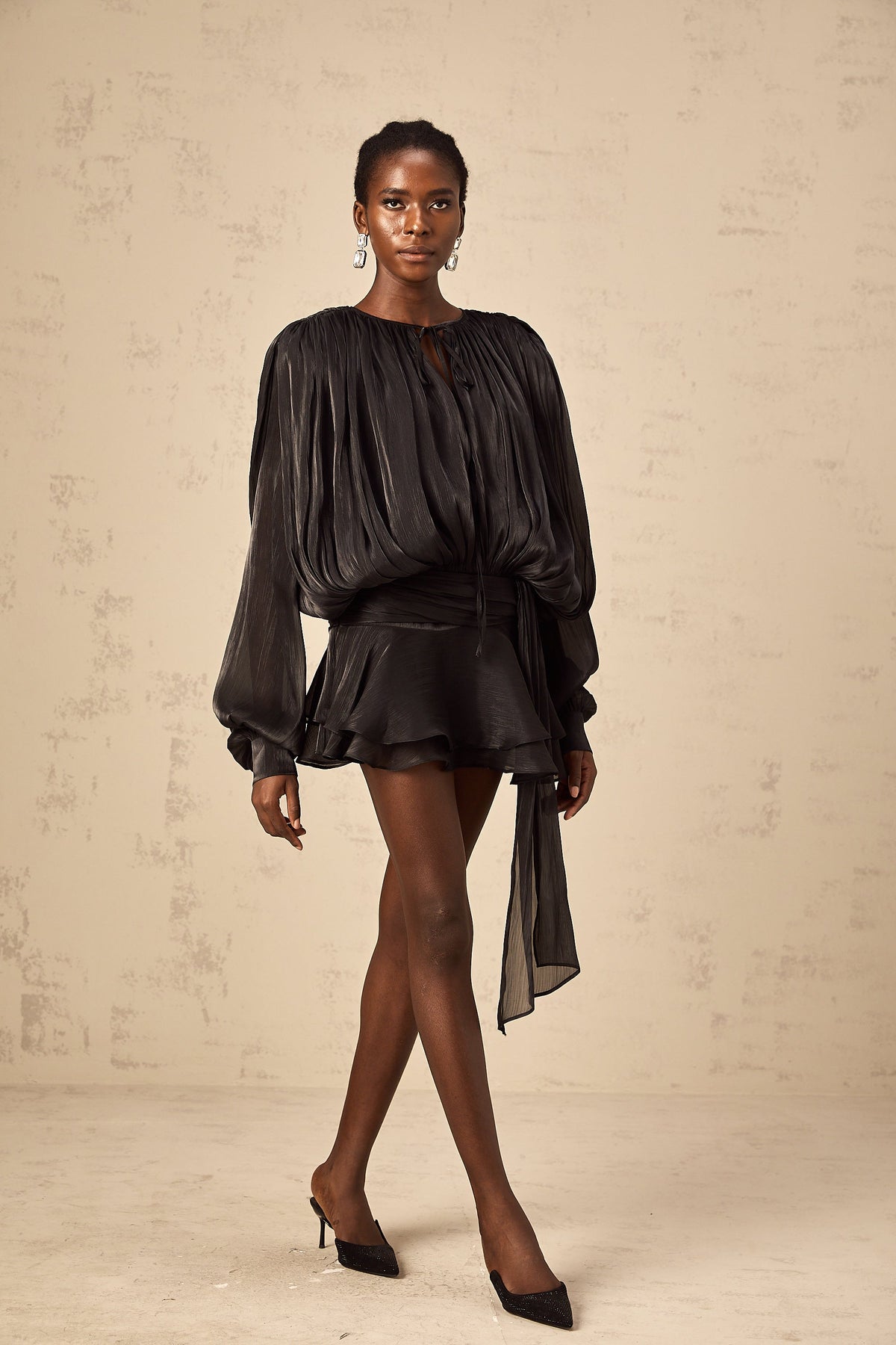 ISMARA | Jurk met Ballonmouwen en Flatterende Taille 3