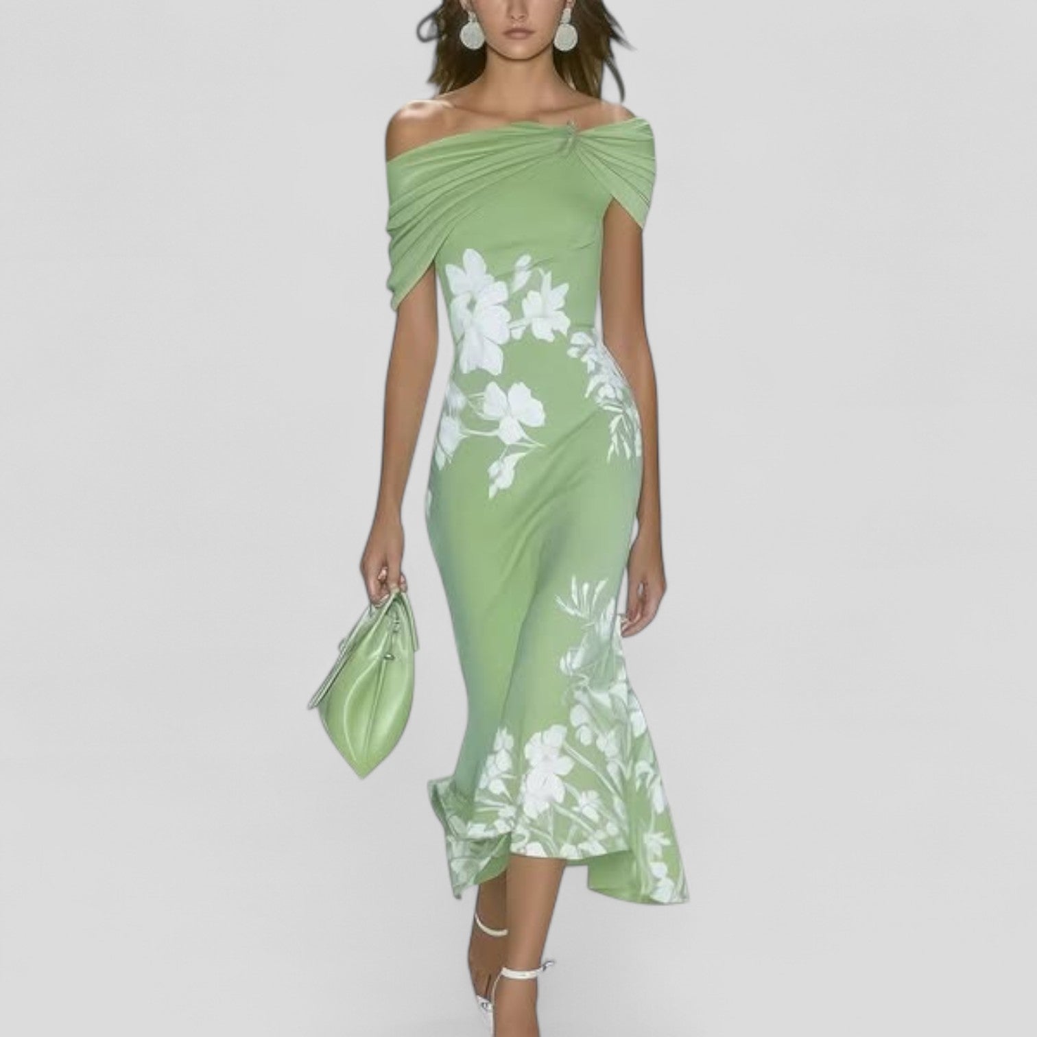 Iris Dames Midi Jurk | Unieke Print, Ademend en Flatterend 0