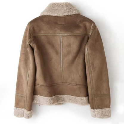 Jade Dames Leren Jasje | Zwart Leer met Sherpa Voering, Stoer en Elegant 1