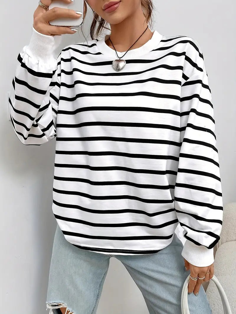 Jade Dames Sweatshirt | Tijdloze Strepen, Casual Comfort 0