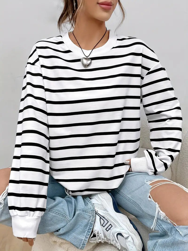 Jade Dames Sweatshirt | Tijdloze Strepen, Casual Comfort 1