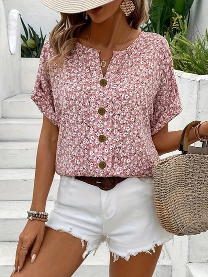 Jade Dames Top | Bloemenprint, Luchtig Ontwerp, 100% Katoen 0