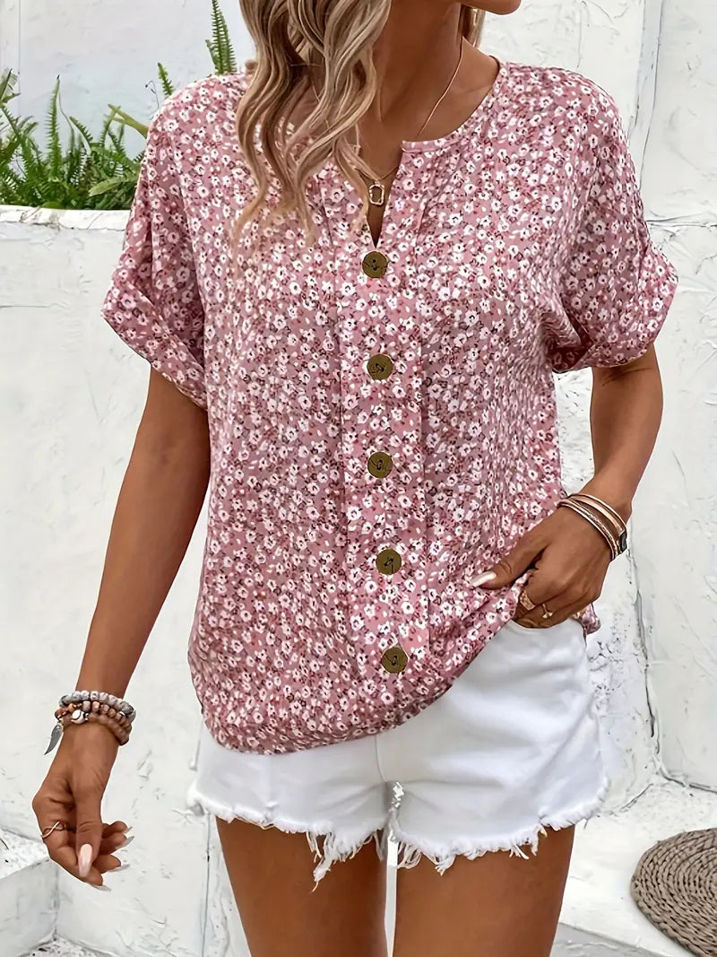 Jade Dames Top | Bloemenprint, Luchtig Ontwerp, 100% Katoen 2