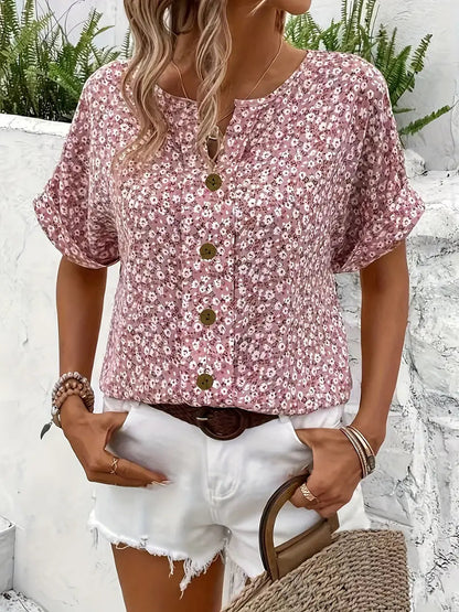 Jade Dames Top | Bloemenprint, Luchtig Ontwerp, 100% Katoen 3